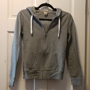 Gray Zip-Up Hooded Sweatshirt